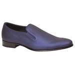 Mezlan Auguste Embossed Calfskin Evening Loafers Blue