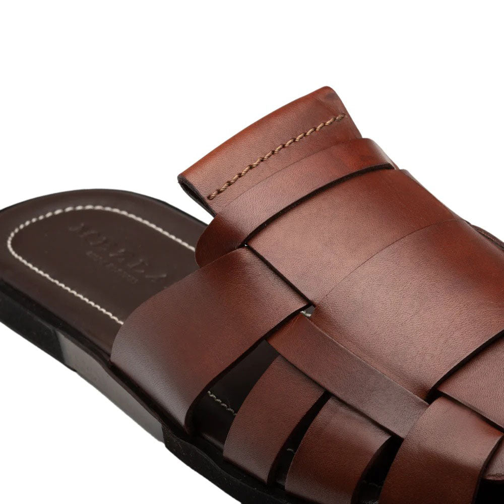 Mezlan Backless Fisherman Sandals Cognac (R20668)