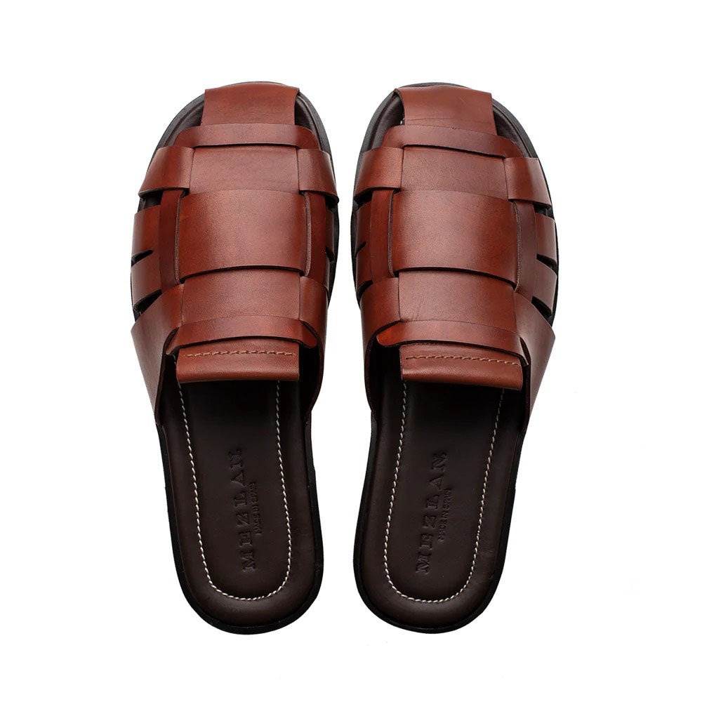 Mezlan Backless Fisherman Sandals Cognac (R20668)