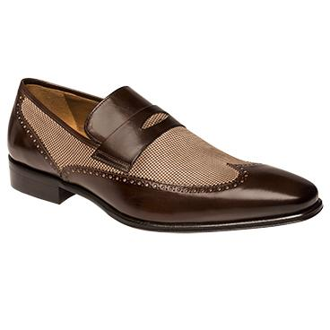 Mezlan Balada Wingtip Penny Loafers Brown / Beige