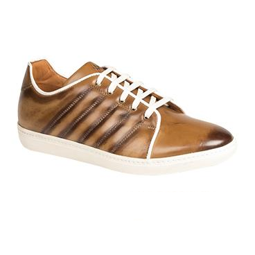 Mezlan Balboa Hand Burnished Sneakers Cognac