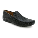 Mezlan Banff Ostrich Quill Driving Shoes Black