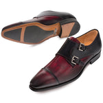 Mezlan Bardem Calfskin Shoes Burgundy / Black