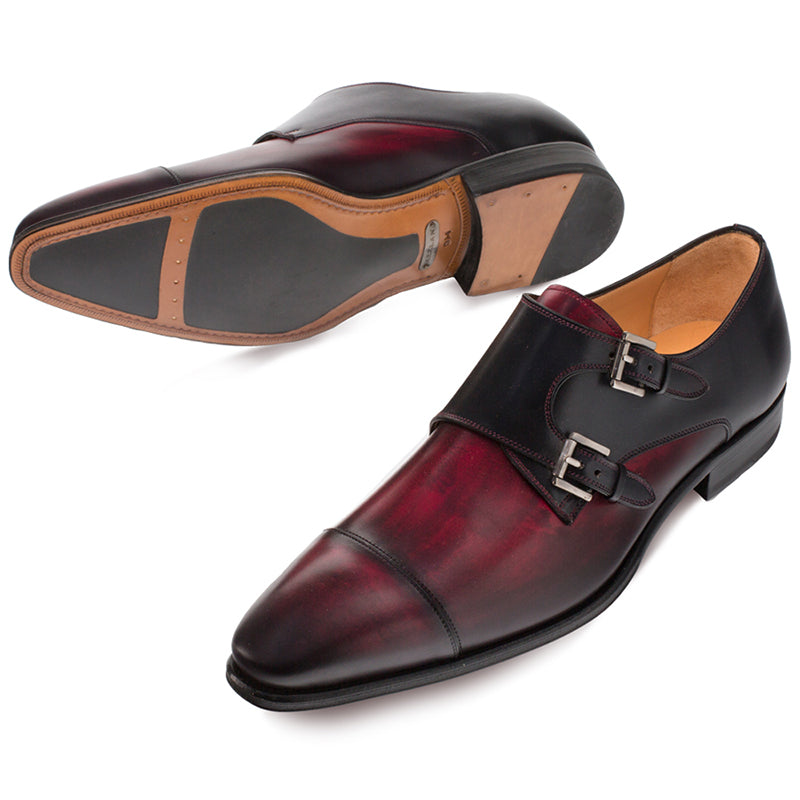 Mezlan Bardem Calfskin Shoes Burgundy / Black