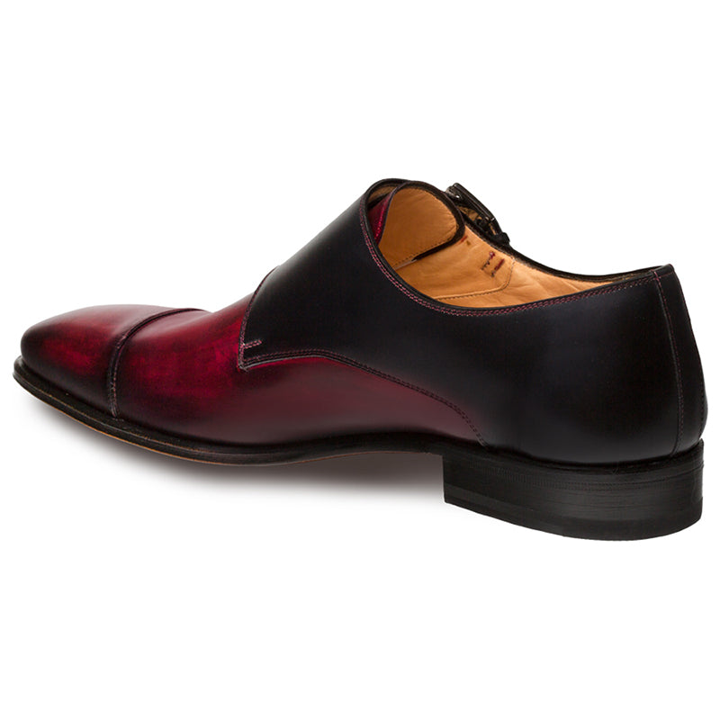 Mezlan Bardem Calfskin Shoes Burgundy / Black