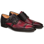 Mezlan Bardem Calfskin Shoes Burgundy / Black