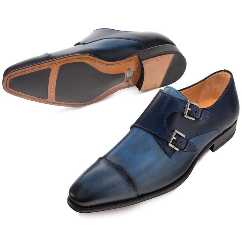 Mezlan Bardem Calfskin Shoes Electric Blue