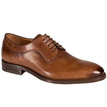 Mezlan Basel Plain Toe Derby Shoes Cognac