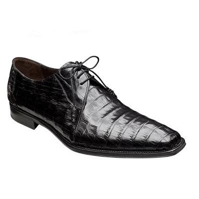 Mezlan Bayou II Crocodile Derby Shoes Black
