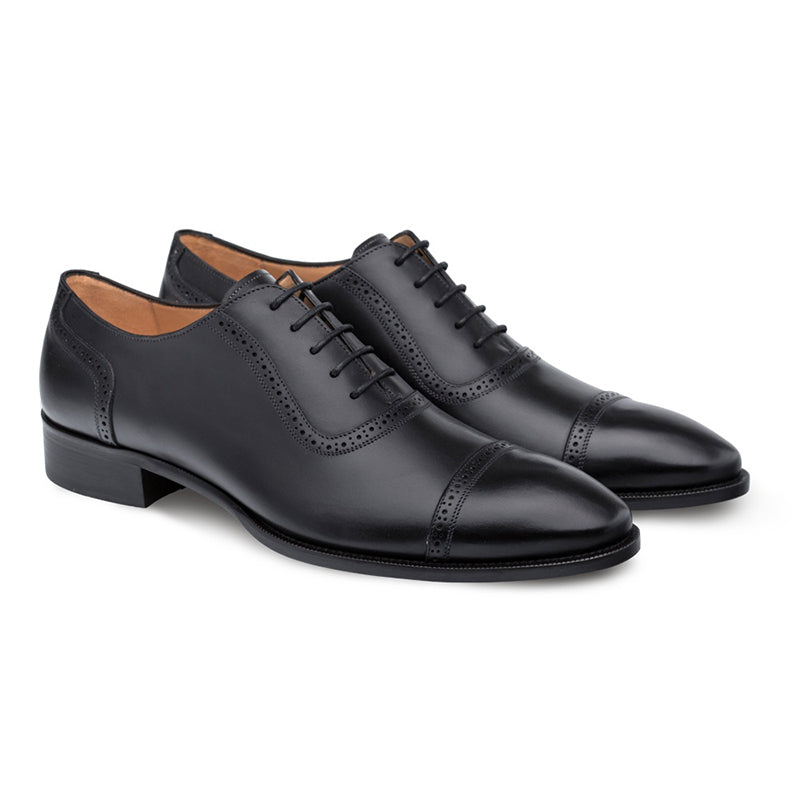 Mezlan Belgrade Cap Toe Oxford Black