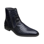Mezlan Belucci Alligator Zipper Boots Blue