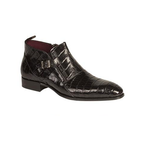 Mezlan Bene Crocodile Ankle Boots Black