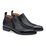 Mezlan Bexley Wing Tip Ankle Boots Black