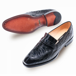Mezlan Bixby Crocodile Loafer Shoes Black