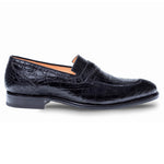 Mezlan Bixby Crocodile Loafer Shoes Black
