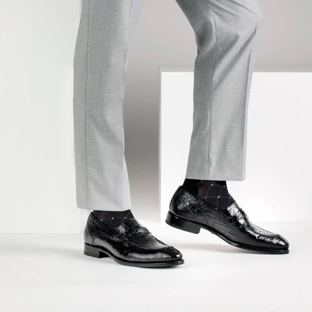 Mezlan Bixby Penny Loafers Black