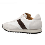 Mezlan Blanco Suede / Calfskin / Crocodile Sneakers White / Brown