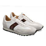 Mezlan Blanco Suede / Calfskin / Crocodile Sneakers White / Brown