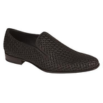 Mezlan Boheme Embossed Suede Venetian Loafers Black