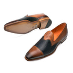 Mezlan Bora Cap Toe Loafers Tan/Blue