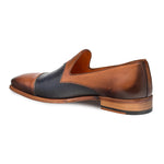 Mezlan Bora Cap Toe Loafers Tan/Blue