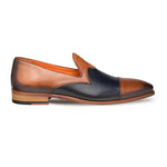 Mezlan Bora Cap Toe Loafers Tan/Blue