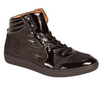 Mezlan Bordeaux Embossed Calfskin Flourescent Sneakers Black