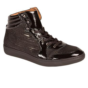 Mezlan Bordeaux Embossed Calfskin Flourescent Sneakers Black