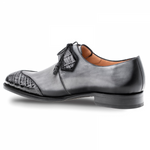 Mezlan Boyd Crocodile Calfskin Shoes Grey Black