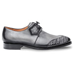 Mezlan Boyd Crocodile Calfskin Shoes Grey Black