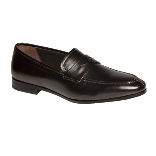 Mezlan Bradley II Apron Toe Penny Loafers Black