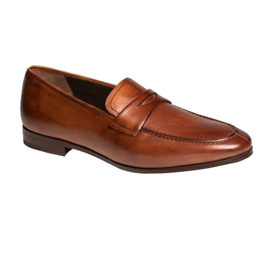 Mezlan Bradley II Apron Toe Penny Loafers Cognac