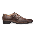 Mezlan Brescia Calfskin Double Monkstrap Shoes Brown