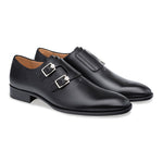 Mezlan Brescia Double Monk Strap Shoes Black