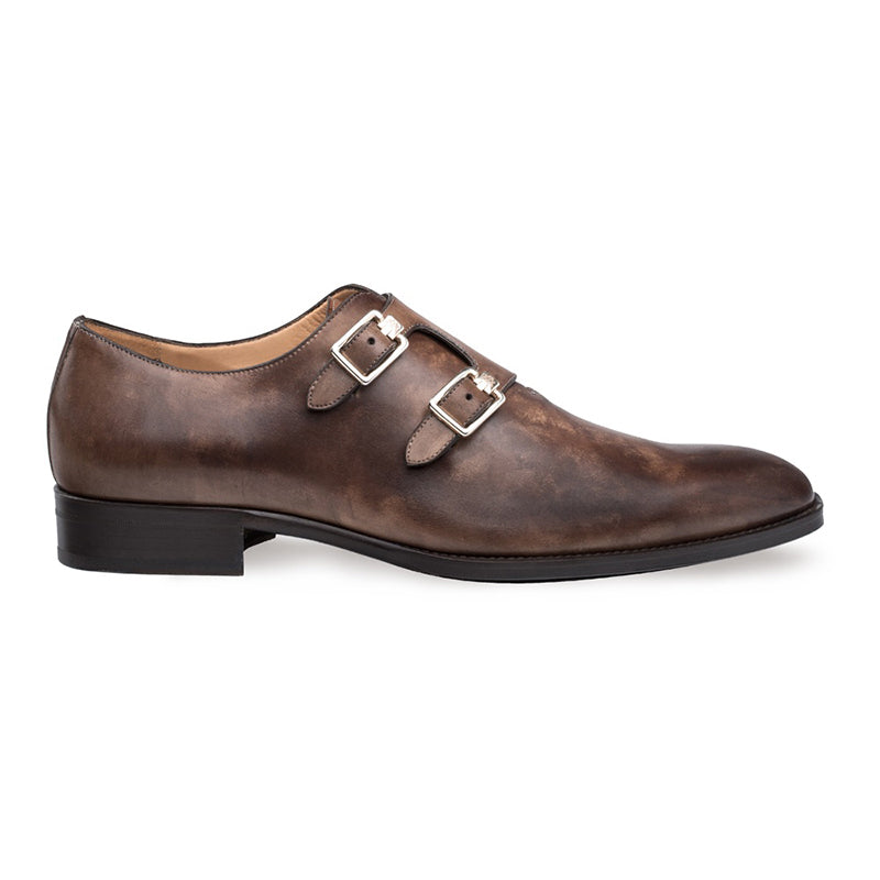 Mezlan Brescia Double Monk Strap Shoes Brown