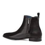 Mezlan Brock Calfskin Plain Toe Chelsea Boots Black