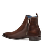 Mezlan Brock Calfskin Plain Toe Chelsea Boots Brown
