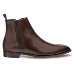 Mezlan Brock Calfskin Plain Toe Chelsea Boots Brown