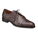 Mezlan Brolo Crocodile Lace Up Shoes Cognac / Blue