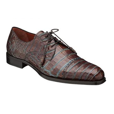 Mezlan Brolo Crocodile Lace Up Shoes Cognac / Blue