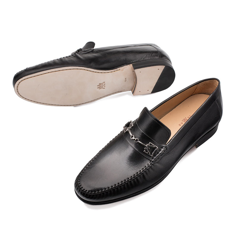 Mezlan Brussels Handsewn Moccasin Black