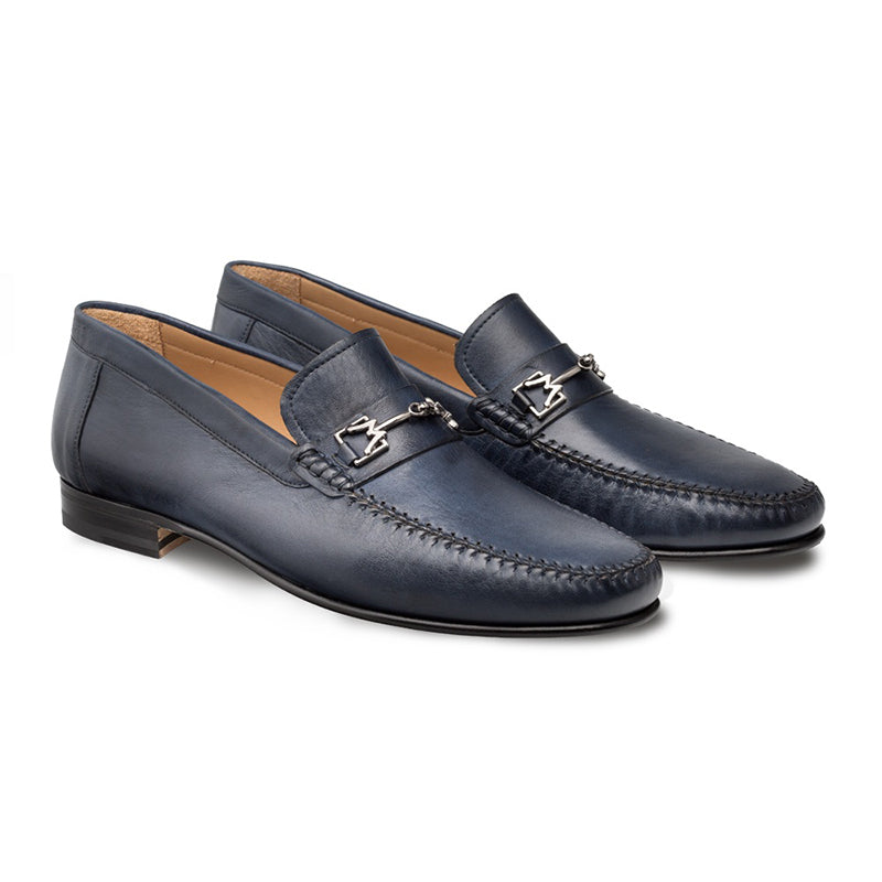 Mezlan Brussels Handsewn Moccasin Blue