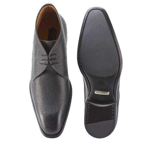 Mezlan Cabra Embossed Calfskin Boots Black