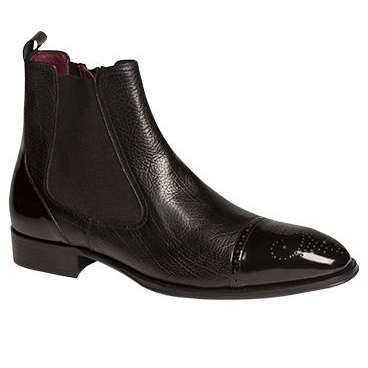 Mezlan Caffi Double Side Gore Tumbled Calfskin Boot Black