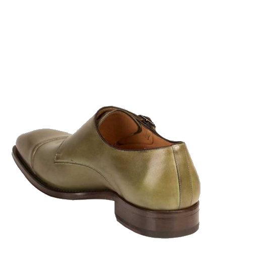 Mezlan Cajal Double Monk Strap Shoes Olive