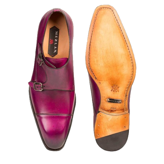 Mezlan Cajal Double Monk Strap Shoes Purple