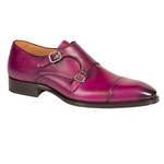 Mezlan Cajal Double Monk Strap Shoes Purple