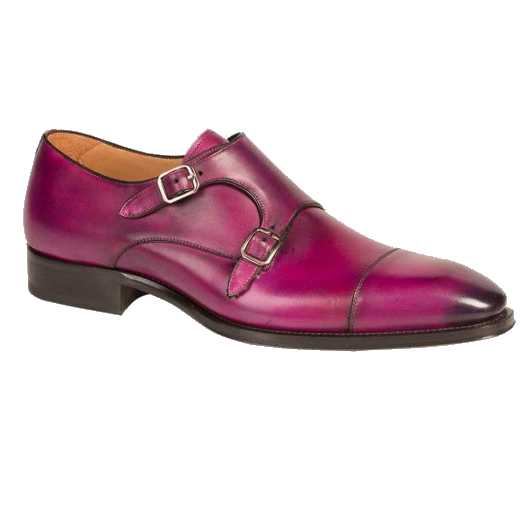 Mezlan Cajal Double Monk Strap Shoes Purple