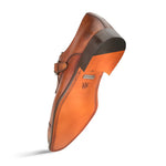 Mezlan Calfskin Cap Toe Monkstrap Shoes Cognac (E20244)