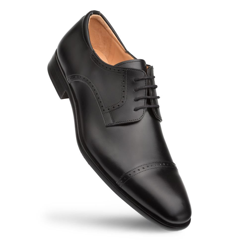 Mezlan Calfskin Cap Toe Oxfords Black